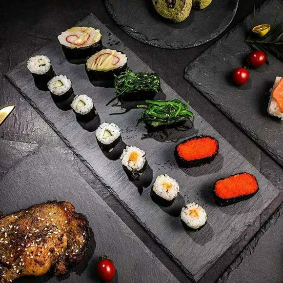 LOLIPPYY 2Pcs Afternoon Tea Stands Storage Plate Natural Square Shape for Home Use