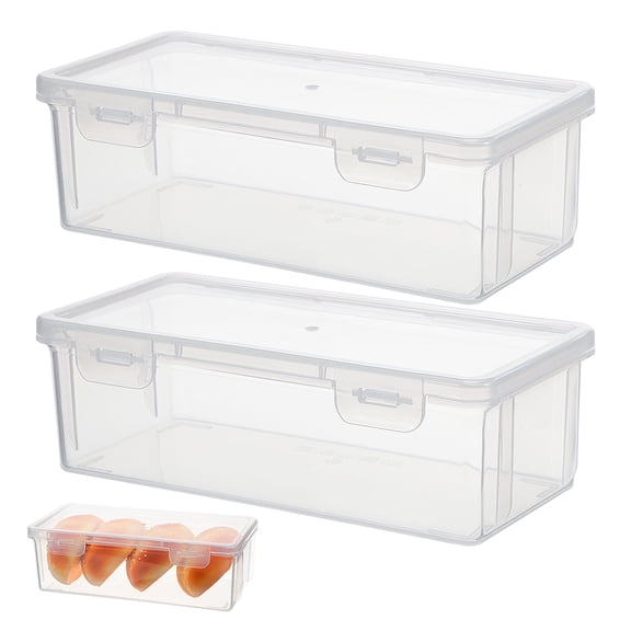 LOLIPPYY 2Pcs Airtight Bread Storage Container with Lid PP Rectangular Simple Design for Home Users