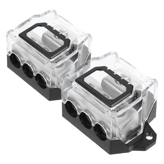 LOLIPPYY 2Pcs Alloy Car Power Splitter Distribution Block with Built in Fuse for Amplifier