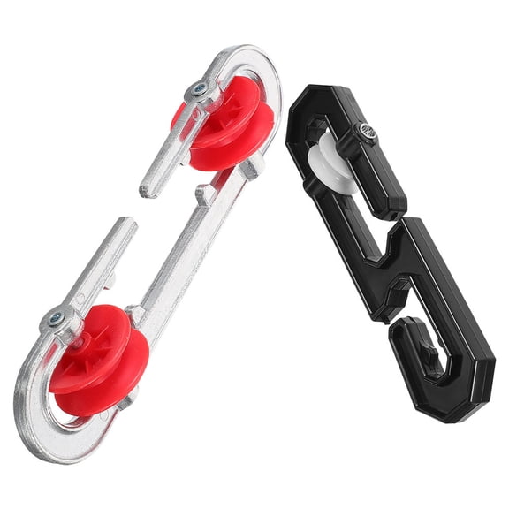 LOLIPPYY 2Pcs Aluminum Clothesline Separator Pulley with Nylon Wheel for Outdoor Clothes Drying