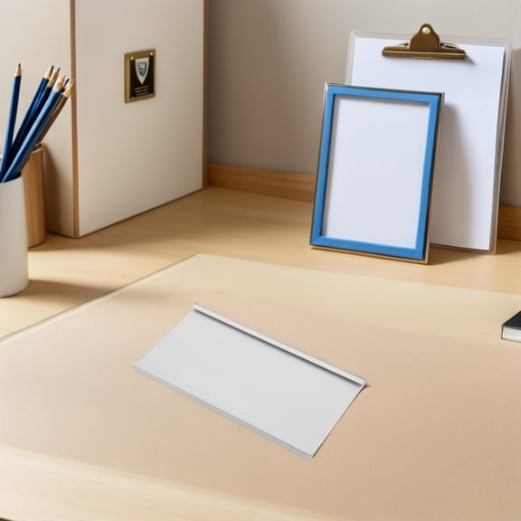 LOLIPPYY 2-Pack Aluminum Nameplate Holders for Office Desk, Door, Wall with Dual Mounting Options and Modern Design