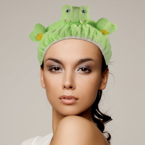 LOLIPPYY 2Pcs Animal Frog Headbands Soft Skincare Headbands for Face Washing and Makeup