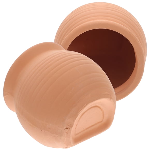 LOLIPPYY 2Pcs Aquarium Decoration Fish Terracotta Light Brown Hiding Place for Fish Tank