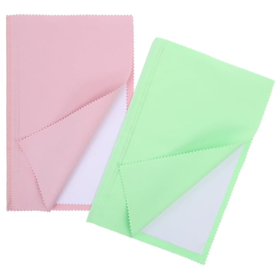 LOLIPPYY 2Pcs Plated Silver Tarnish Removal Cloth with Durable Edge Stitching