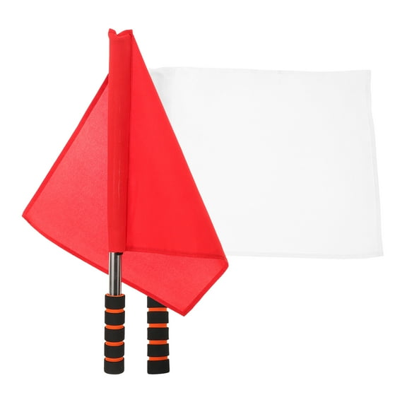 LOLIPPYY 2Pcs Assorted Color Traffic Signal Flags for Outdoor Use with Comfortable Anti Skid Handle