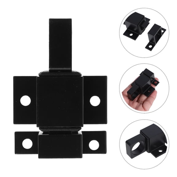 LOLIPPYY 2Pcs Automatic Spring Loaded Latch Black for Gates Cabinets and Drawers