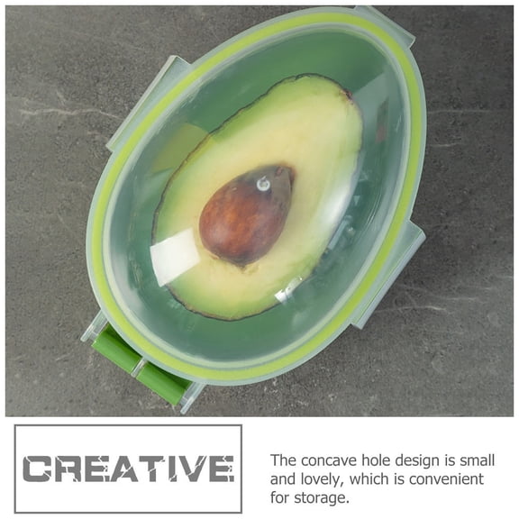 LOLIPPYY 2Pcs Avocado Container with Transparent Design for Household Storage Kitchen Accessory