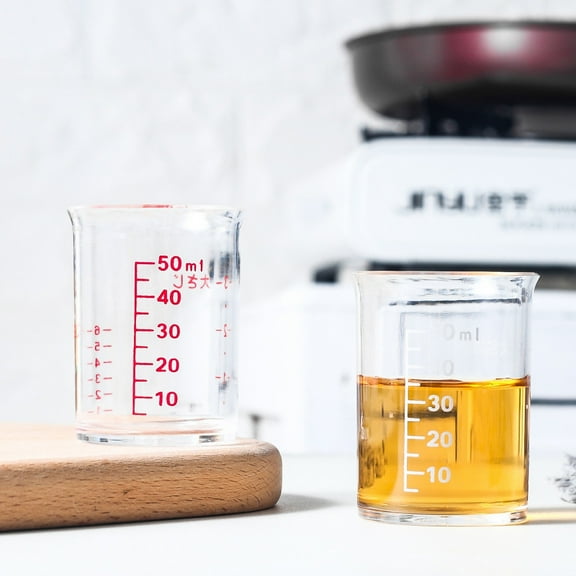 LOLIPPYY Set of 2 Baking Measuring Cups with Scale, Plastic for Home and Restaurant Use