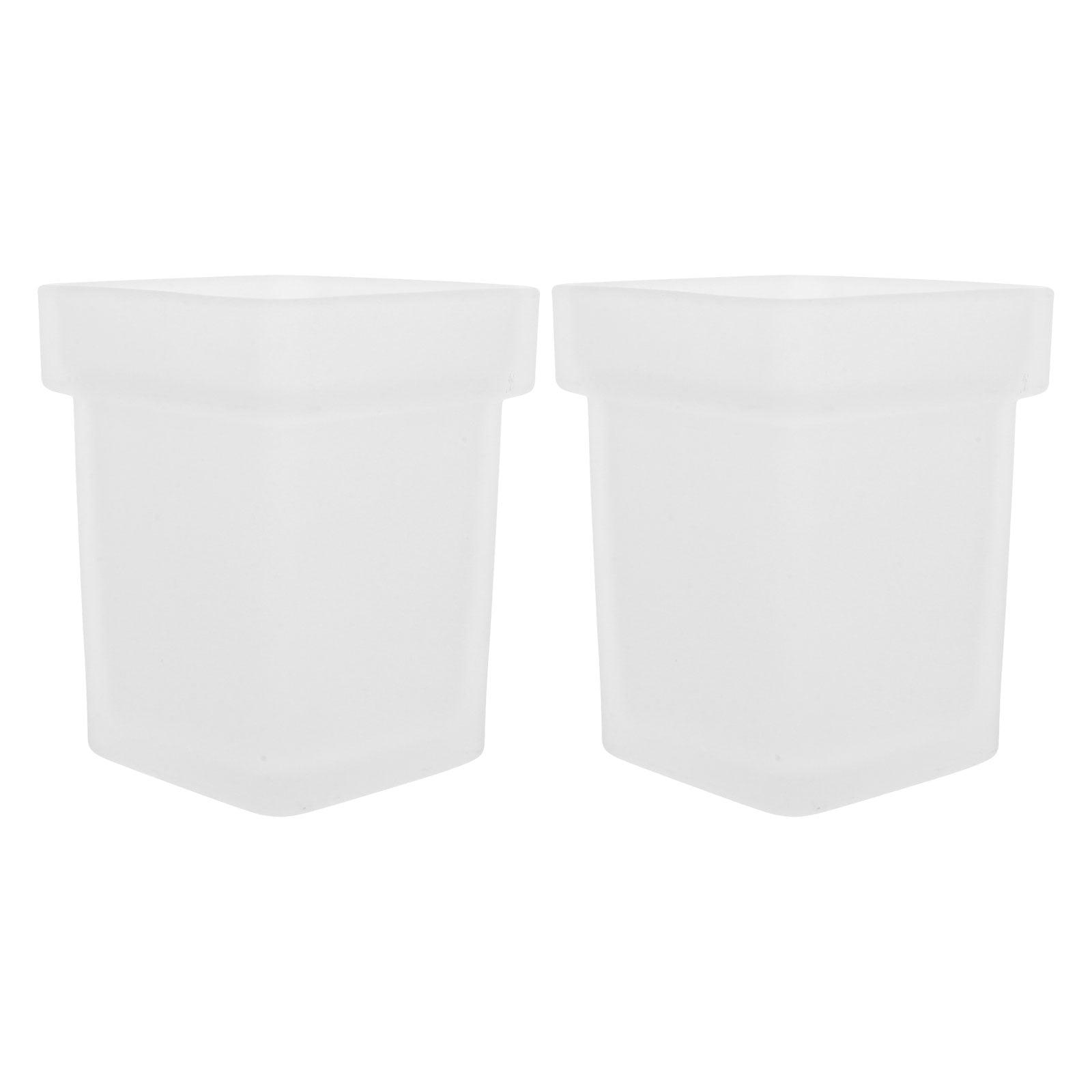 LOLIPPYY 2-Pack Toilet Brush Set with Clear Glass Holder Cups for Effective Bathroom Cleaning and