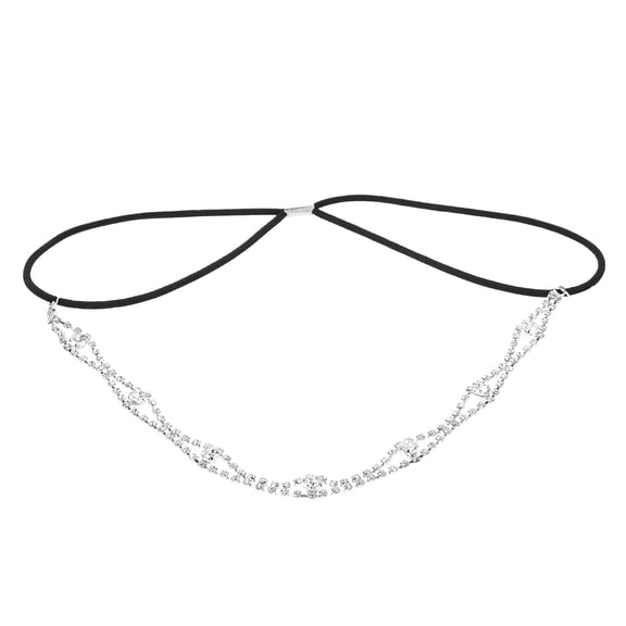 LOLIPPYY 2Pcs Beaded Headbands Stretchy for Women Rhinestone Hair Bands Classic Style