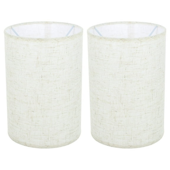 LOLIPPYY 2Pcs Beige Round Drum Lampshade Linen Fabric Cover for Floor Lamp Wall Light Accessories