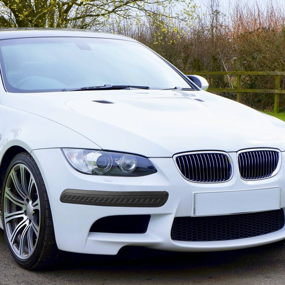 LOLIPPYY 2Pcs Black Car Bumper Protector Guard with Carbon Fiber Texture for Front and Rear Bumper Use