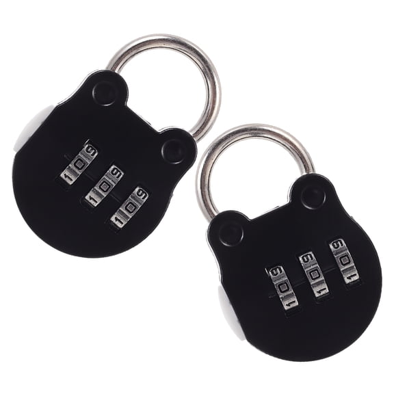 LOLIPPYY 2Pcs Black Combination Padlock for Locker Gate and Gym Use Portable Lock with Easy Reset