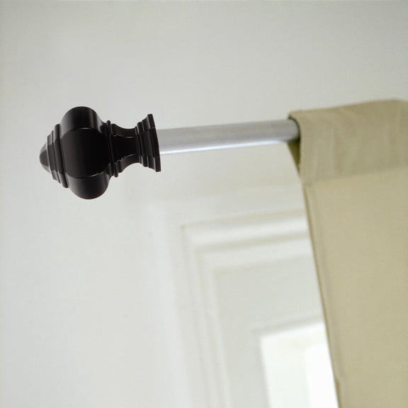 LOLIPPYY 2Pcs Black Curtain Rod Finials Ends Only Plastic Decorative Rod Accessories
