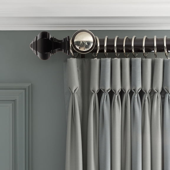 LOLIPPYY Black ABS Curtain Rod Finials, Stylish Decorative Ends for Home and Office Window Treatments