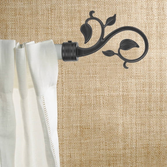 LOLIPPYY 2Pcs Black Curtain Rod Plugs Wear Resistant Decorative Finials for Home and Office Window Treatment