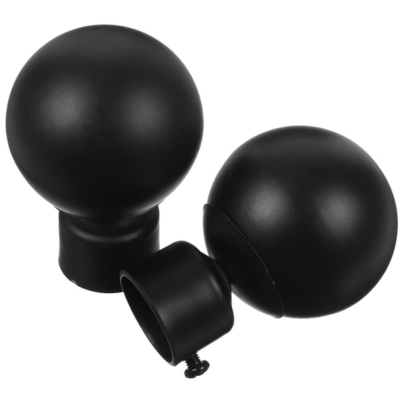 LOLIPPYY 2Pcs Black Drape Rod Finals Iron Finish Fits Most 28Mm Diameter Curtain Rods for Home