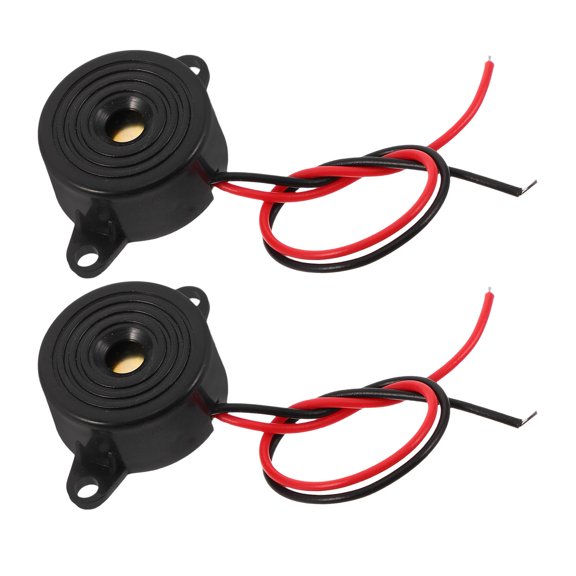 LOLIPPYY 2Pcs Black Electric Warning Buzzer with Continuous Sound and Easy Installation for Vehicle Safety