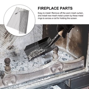 LOLIPPYY 2-Pack Black Fireplace Screen Mesh Panels with Handles for Home Hearth and Safety