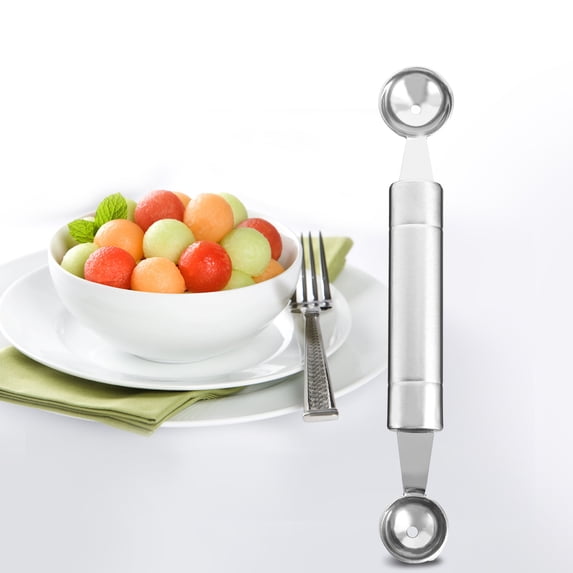 LOLIPPYY 2-Pack Black Fruit Carving Tools with Rounded Sphere Ends for Melon, Cheese, Ice Cream Decoration and More