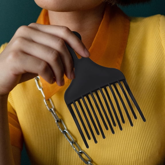 LOLIPPYY 2Pcs Black Hair Pick Comb for Styling Detangling Smooth Teeth Safe Use
