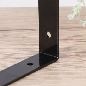 LOLIPPYY 2-Pack Black Metal Wall Shelf Brackets, Heavy Duty Triangle Support for Home, Table, Bench Mounting