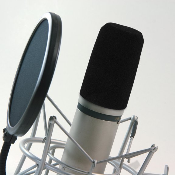 LOLIPPYY 2-Pack Black Microphone Windshield Foam Covers for Clear Audio, Live Streaming, Karaoke, and Noise Reduction