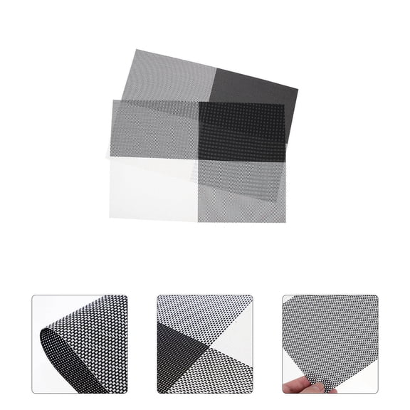 LOLIPPYY 2Pcs Black PVC Place Mats Decorative Dining Mats Household Table Mat for Home Use