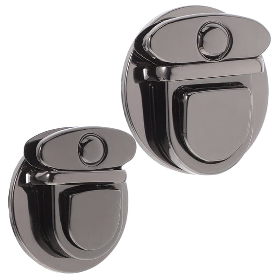 LOLIPPYY 2Pcs Black Purse Strap Hardware Metal Turn Button Latch Fasteners for Bag Making