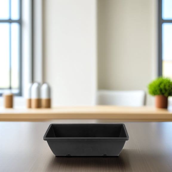 LOLIPPYY 2Pcs Black Rectangular Outdoor Planter Boxes with Drainage Holes ABS Plastic for Garden Balcony Patio