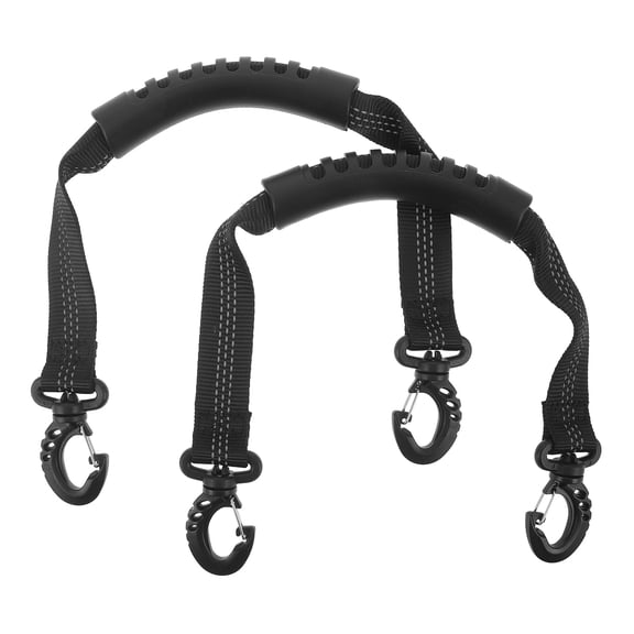 LOLIPPYY 2-Pack Black Ski Boot Carrying Straps with Buckles, Lightweight Reflective Winter Sports Gear Accessories