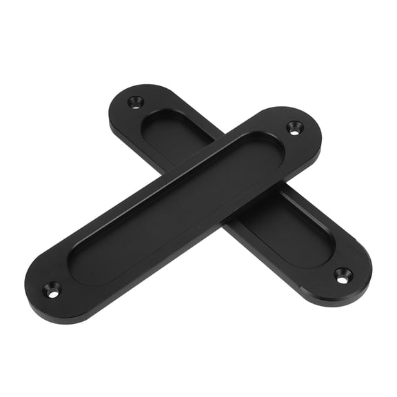 LOLIPPYY 2Pcs Black Sliding Closet Door Pulls Recessed Handle Concealed Cabinet Grip for Daily Use