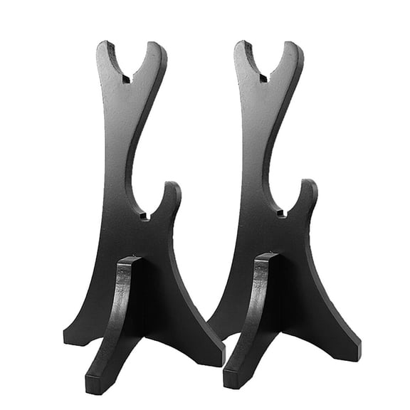 LOLIPPYY Durable Black Wooden Wand Stand for Display and Storage 2Pcs