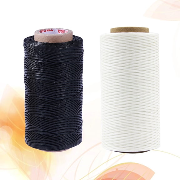 LOLIPPYY 2Pcs Black Waxed Needle Thread for DIY Hand Stitching Sewing Craft Accessories