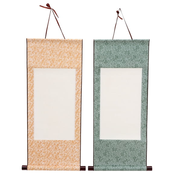 LOLIPPYY 2Pcs Blank Scroll Blank Scroll Hanging Scroll Small Scroll Painting Paper