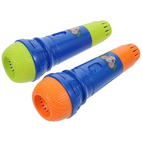 LOLIPPYY 2Pcs Blue Microphone Plaything Made with Ideal for Singing and Speech Practice