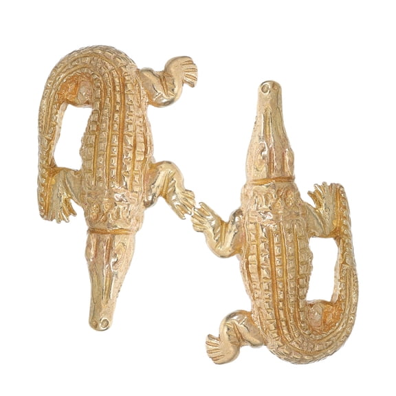 LOLIPPYY Brass Alligator Decorative Cabinet Knobs Original Color 2 Pieces