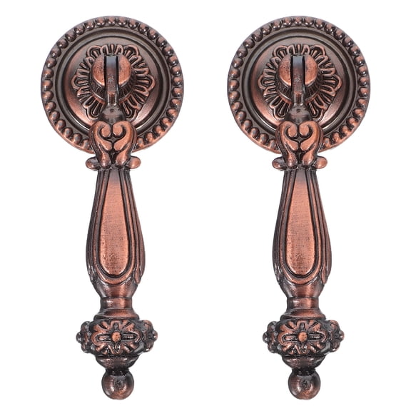 LOLIPPYY 2Pcs Brown Vintage Cabinet Hardware Zinc Alloy Retro Drawer Pull Handles for Home Decor