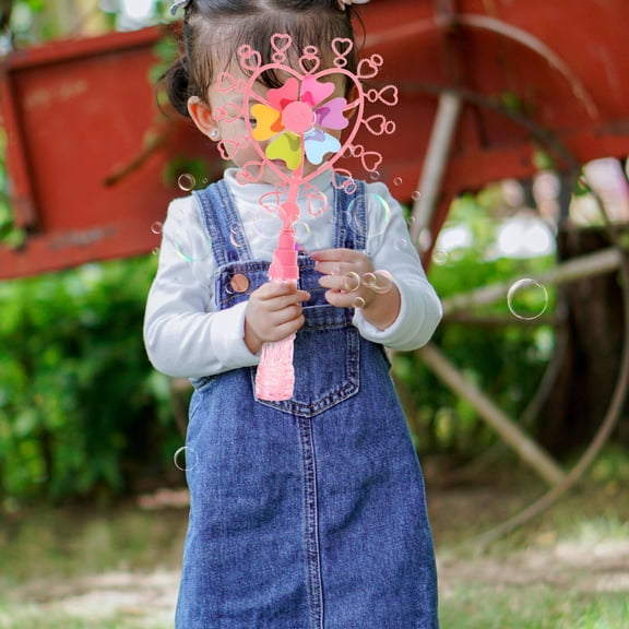 LOLIPPYY 2-Pack Bubble Wands with Pinwheel Outdoor Bubble Maker for Giant Bubbles and Fun Group Activities