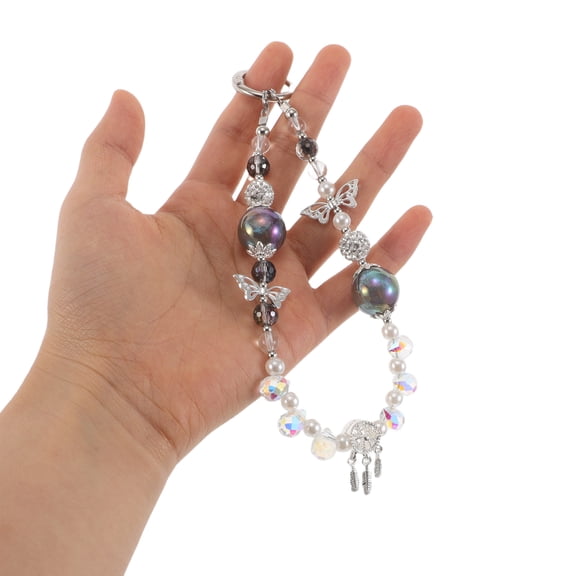 LOLIPPYY 2-Pack Butterfly Beaded Phone Wristlet with Sparkling Crystal Accents for Stylish Mobile Phone Accessories