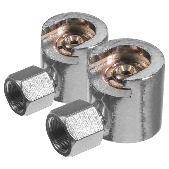 LOLIPPYY 2Pcs Button Head Grease Coupler Silver Metal Nozzle Fitting Replacement Durable Lubrication Part for Equipment
