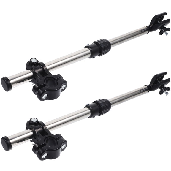 LOLIPPYY Adjustable Stainless Steel Umbrella Stand for Bikes, Black, Firm Grip, 2Pcs