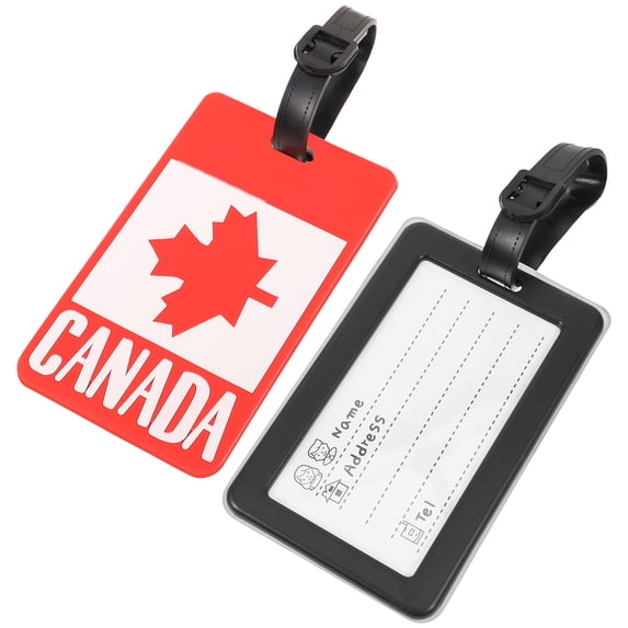 LOLIPPYY 2-Pack Canada Flag Luggage Tags Name Labels Suitcase Identifier Accessories