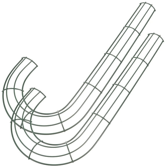 LOLIPPYY 2Pcs Candy Cane Shaped Wire Wreaths Metal Frame for Christmas Style Indoor Use