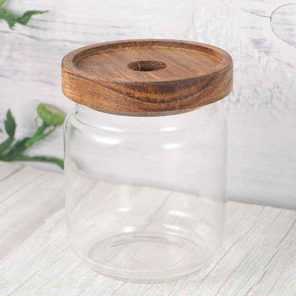 LOLIPPYY 2Pcs Candy Jar Transparent Sealed Glass Airtight Container For Home Storage 3.54x3.54x4.13 Inch
