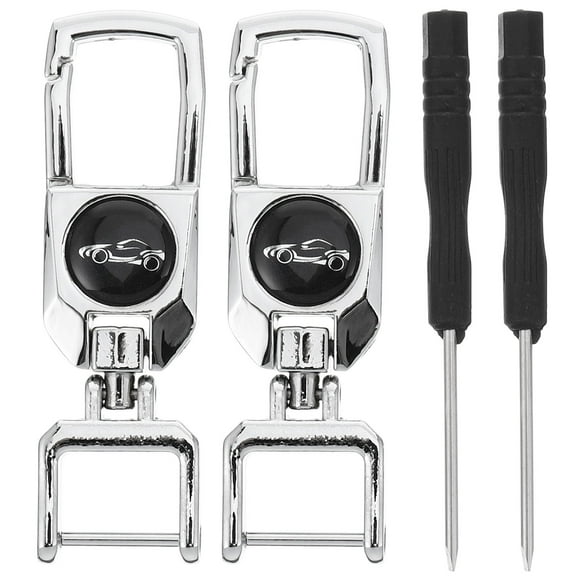 LOLIPPYY 2-Pack Heavy Duty Zinc Alloy Car Logo Keychain, Plated Keyring for Hanging Keys and Family Use
