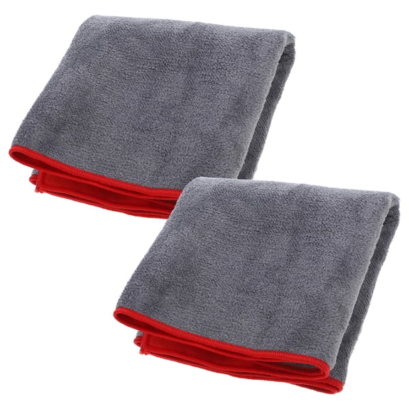 LOLIPPYY 2Pcs Car Polishing Cloth Red Microfiber for Polishing