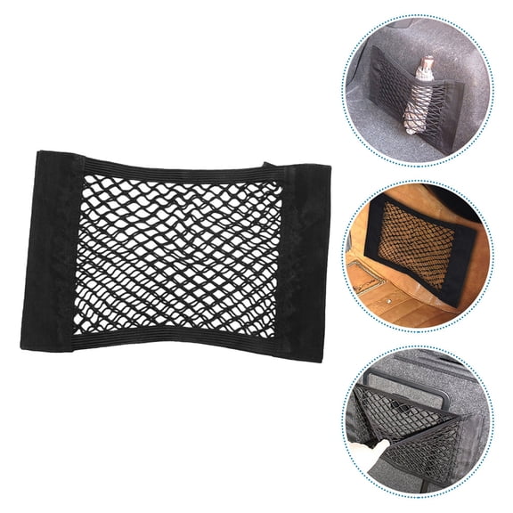 LOLIPPYY 2Pcs Car Trunk Net Small Cargo Net Black Oxford Cloth For Vehicle Organization