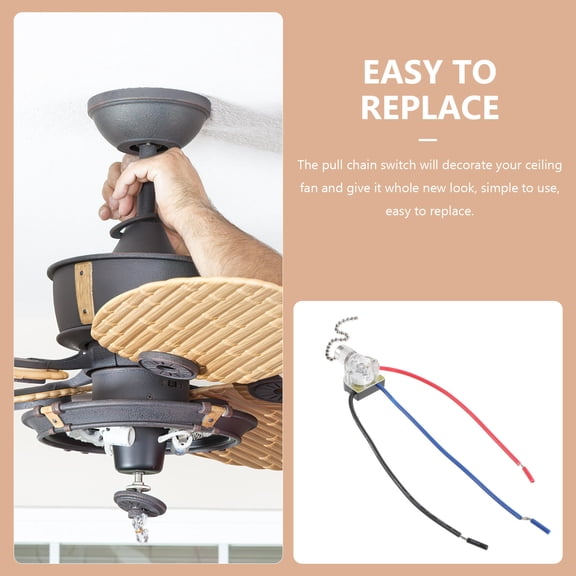 LOLIPPYY 2Pcs Ceiling Fan Pull Chain Switch Replacement Practical Design for Ceiling Lights
