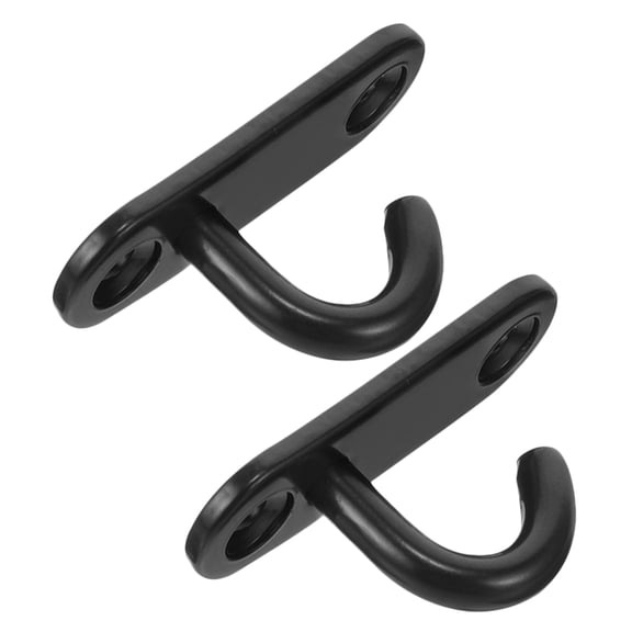 LOLIPPYY 2-Pack Black Metal Ceiling Hooks for Hanging Flower Pots, Lanterns, Wind Chimes and Plant Decor
